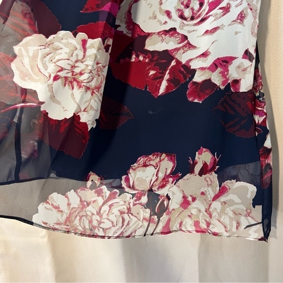 S. Levine Large Asymmetrical Tank Top Style Lined Blouse Gem Neckline - Picture 3 of 11